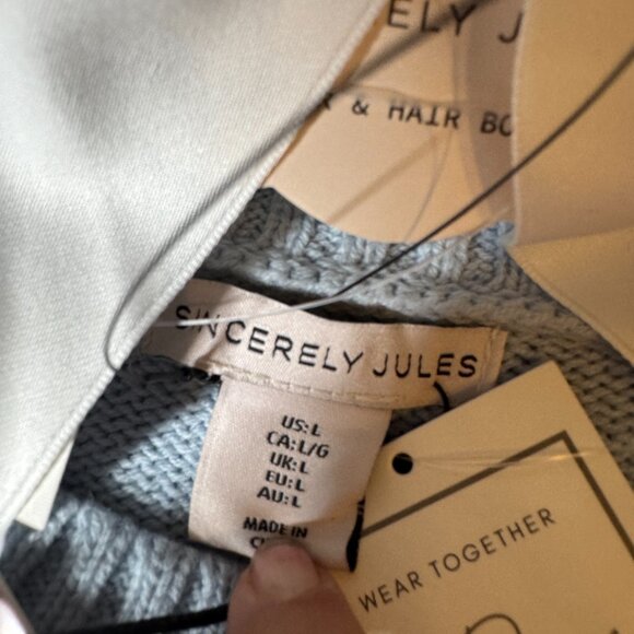 Sincerly Jules Crewneck Bow Knit Sweater Size L NEW WITH‎ TAG - Picture 3 of 7